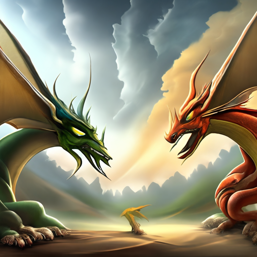 Two Dragons are fighting 