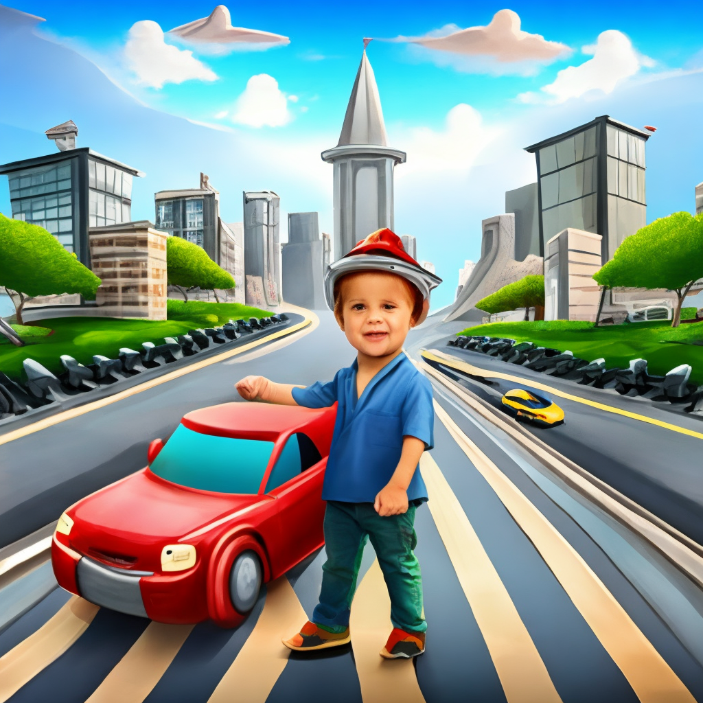 A boy with future cars