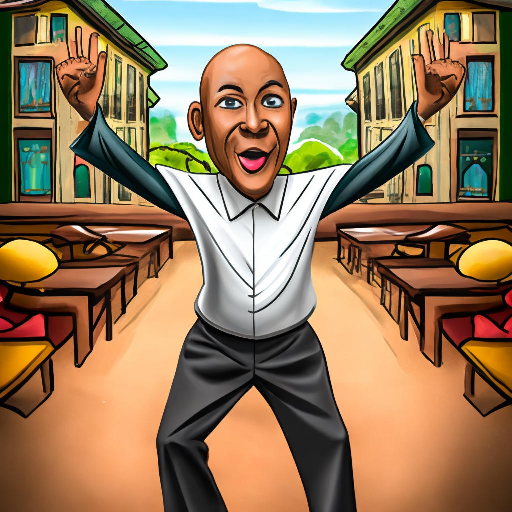 A dancing bald black man