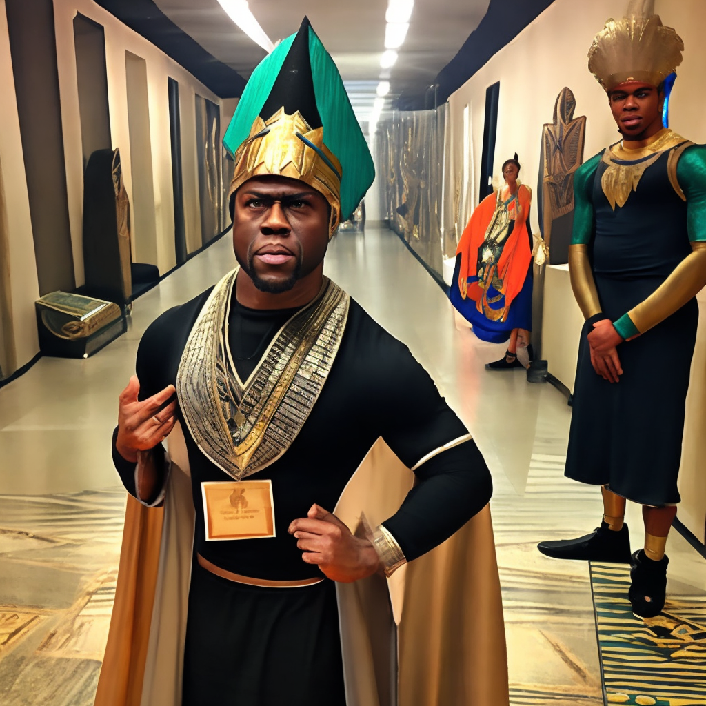 Kevin Hart dressed up as an Egyptian.