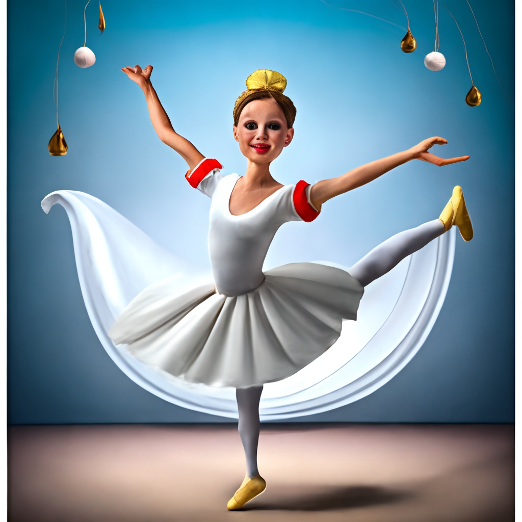 A dancing ballerina white 