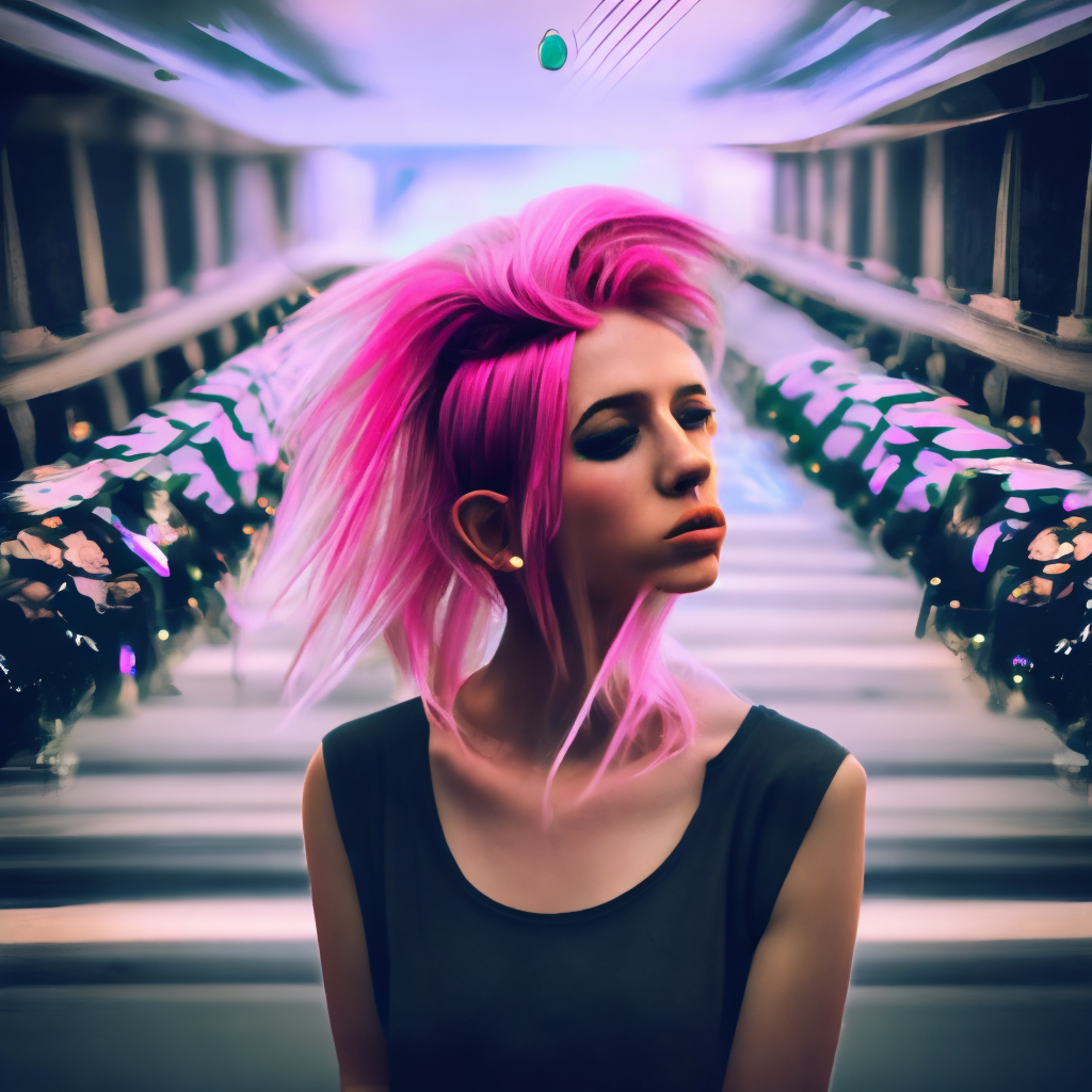 pink glitch glitched pretty instagram model girl pink hair