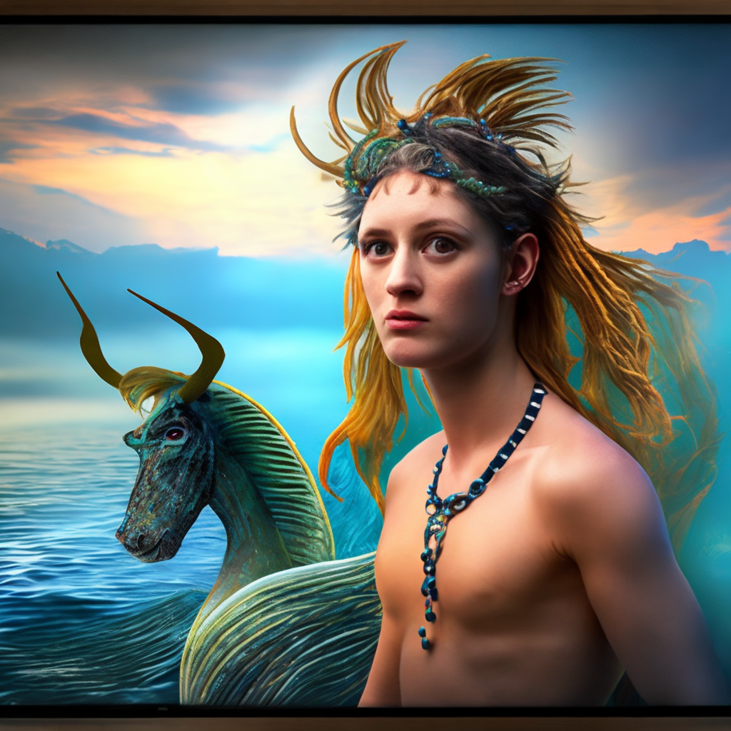 Generate a portrait of a mythical creature, such as a mermaid or centaur, in stunning 8K UHD resolution.