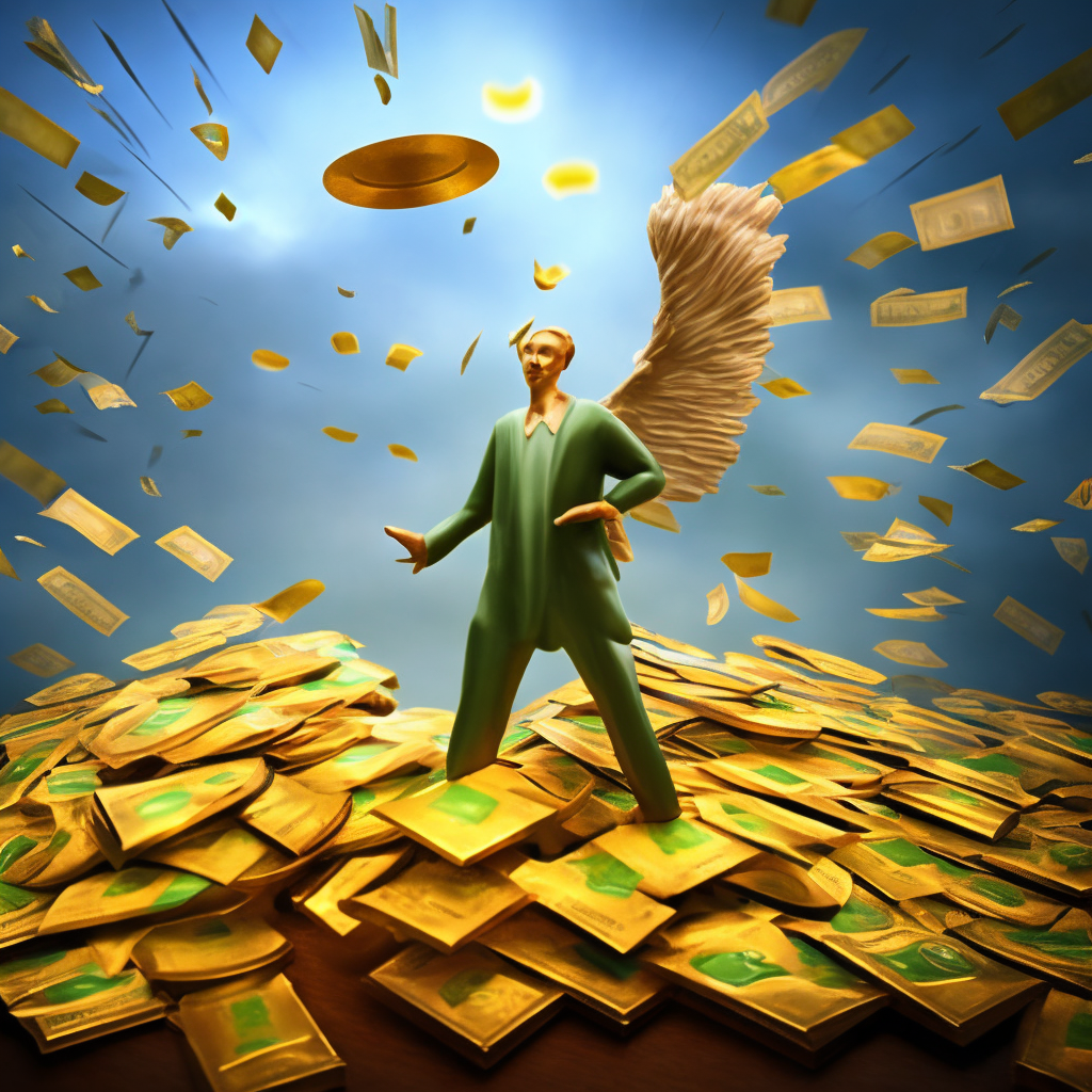 golden angel raining money