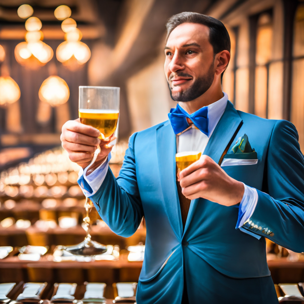 a man raising a toast