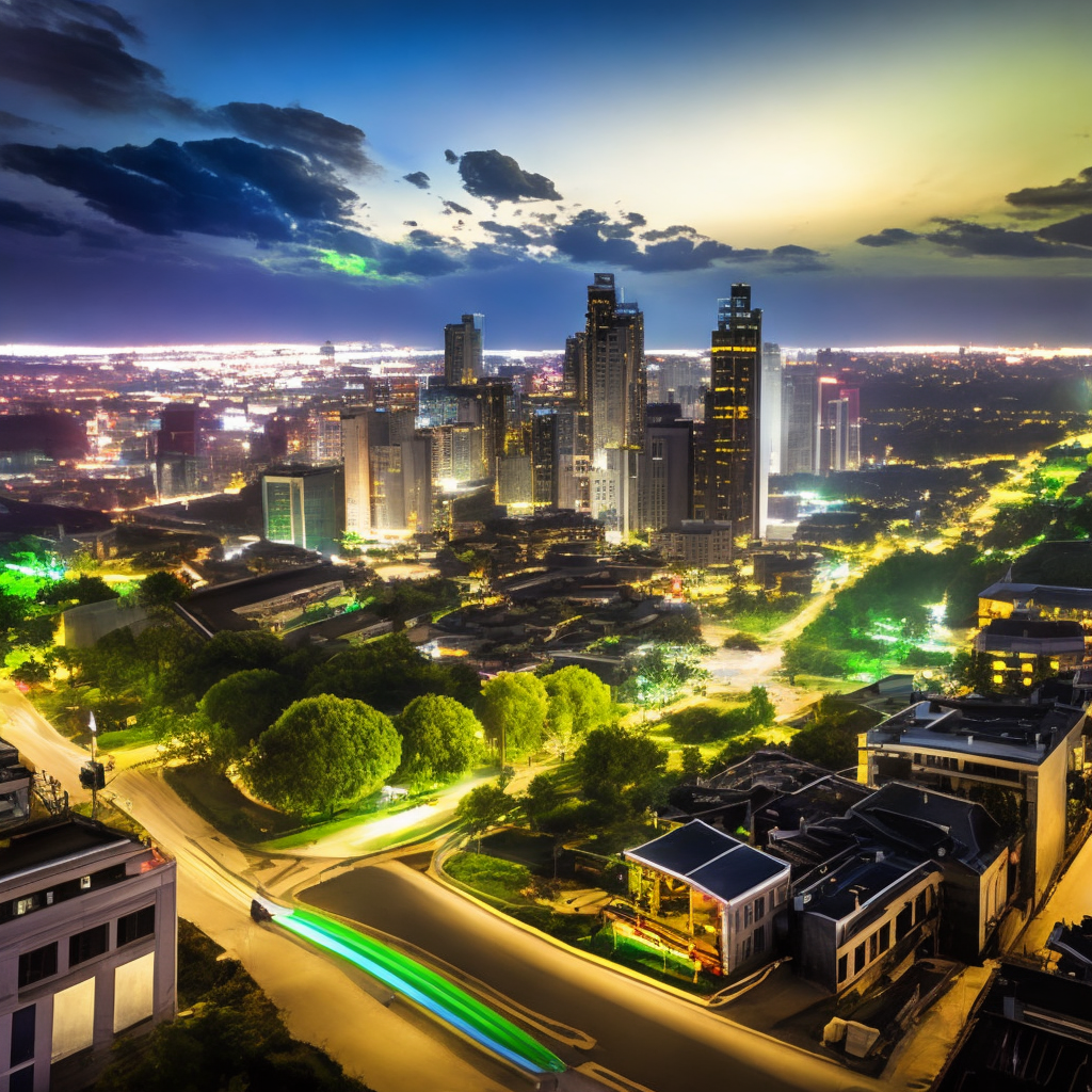 cityscape at night