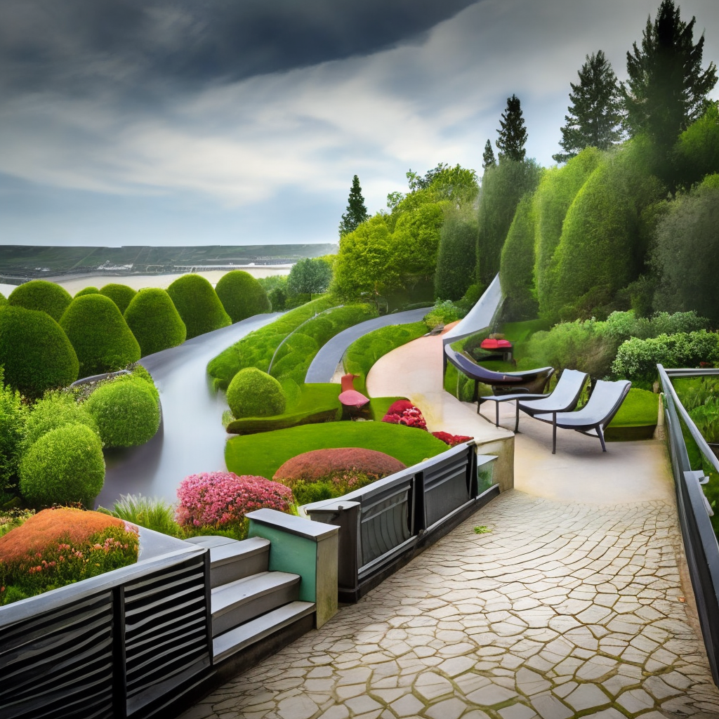 equirectangular photograph landscape garden