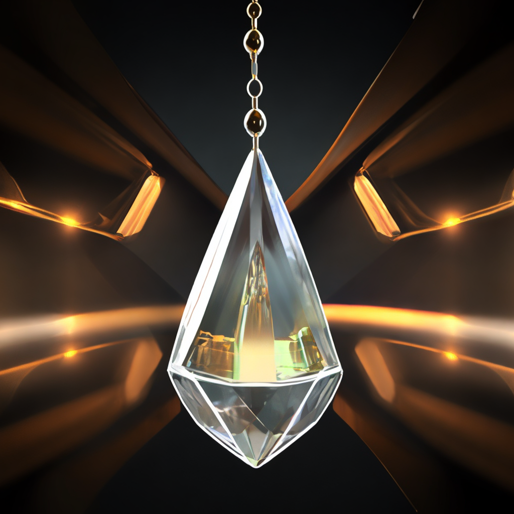 Glow-in-the-Dark Crystal Pendant. Deviant Art, 3D, Octane Render. Add a glowing light to the crystal