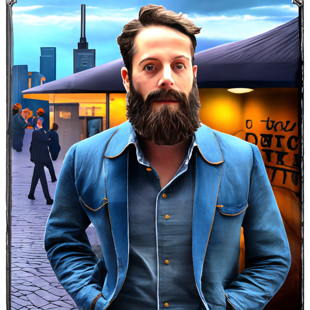 Paul’s beard was growing roughly and awkwardly, and he was frozen in mirth. His jeans and blazer were ripped and disheveled, and cigarette smoke emerged from his nostrils. A cloud veiled his pleasant countenance.