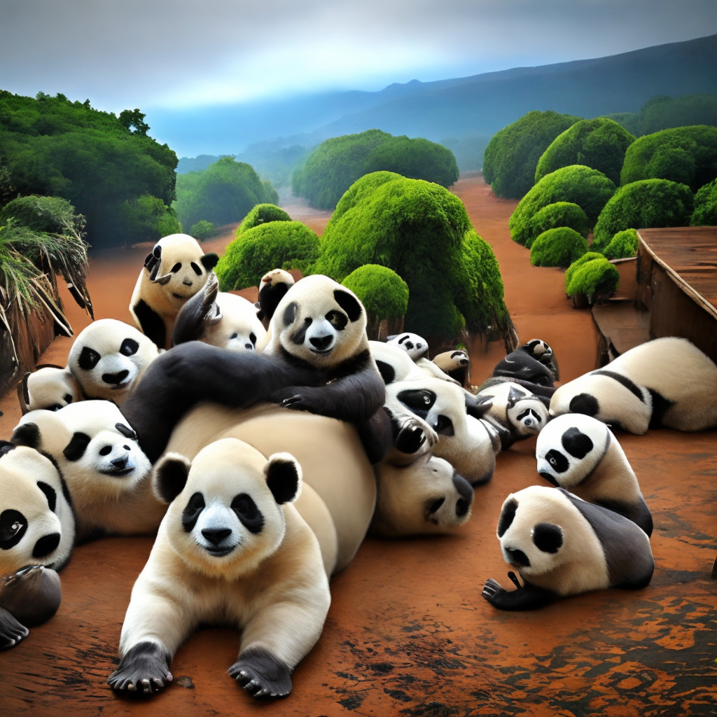 Group of pandas