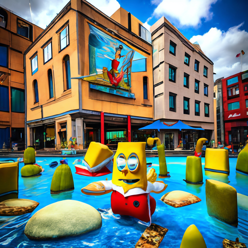 spongebon square pants.. underwater. water world. Hamburg
