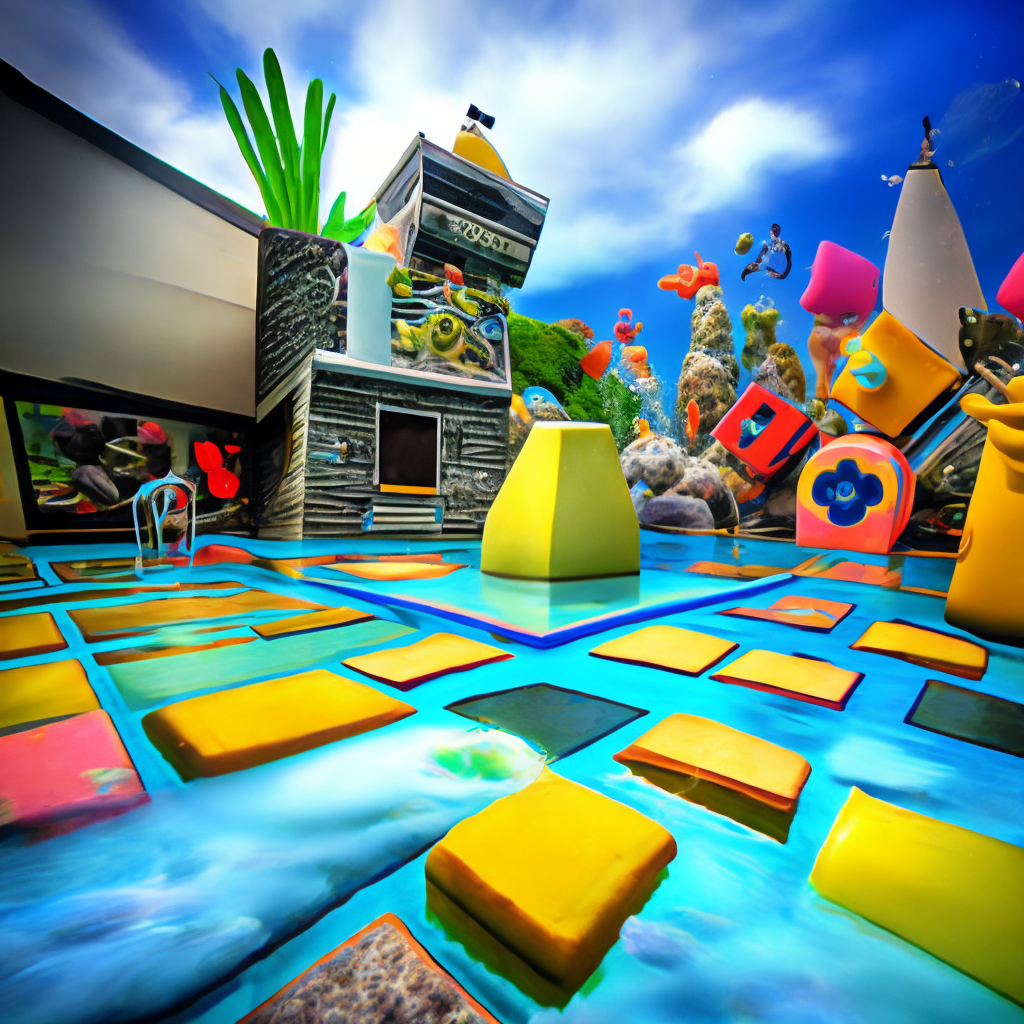 spongebon square pants.. underwater. water world. Hamburg
