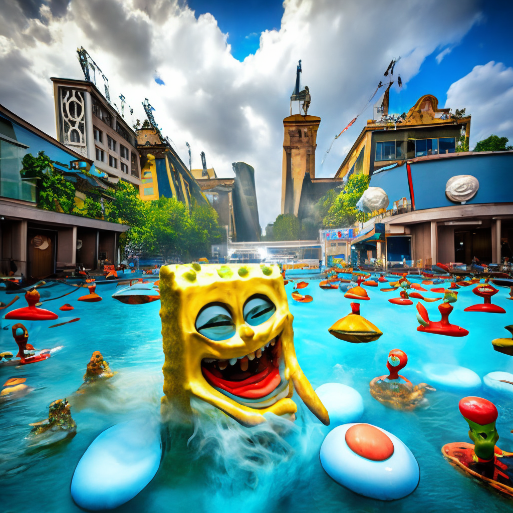 spongebon square pants.. underwater. water world. Hamburg