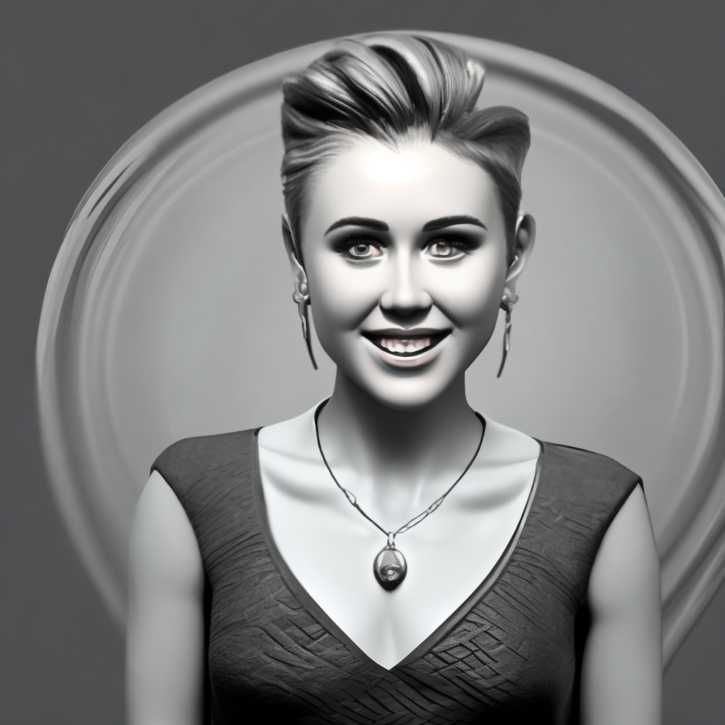 Black and white picture of Miley cyrus