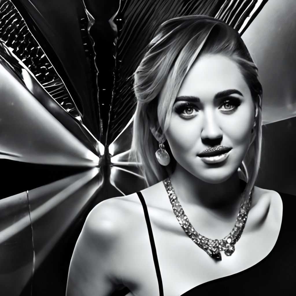 Miley Cyrus in black and white