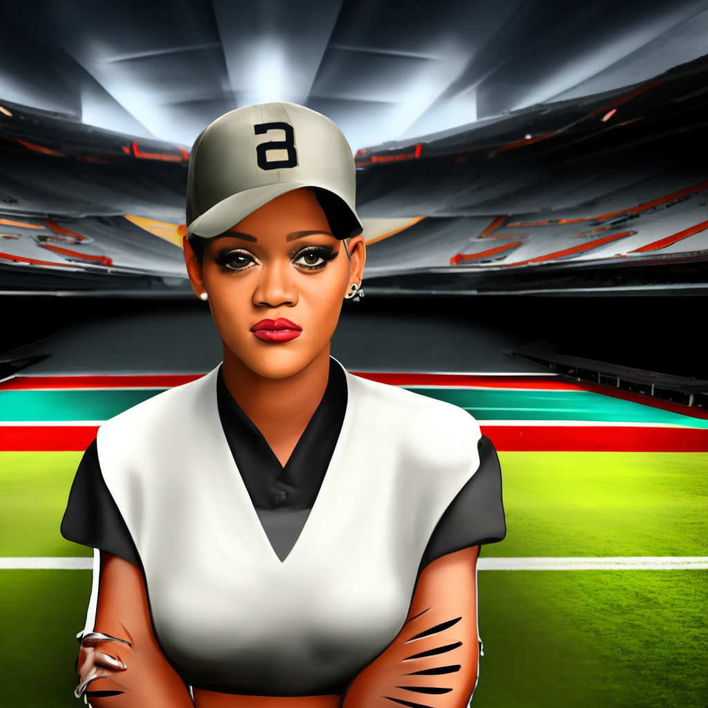 Realistic image of Rihanna at the NFL