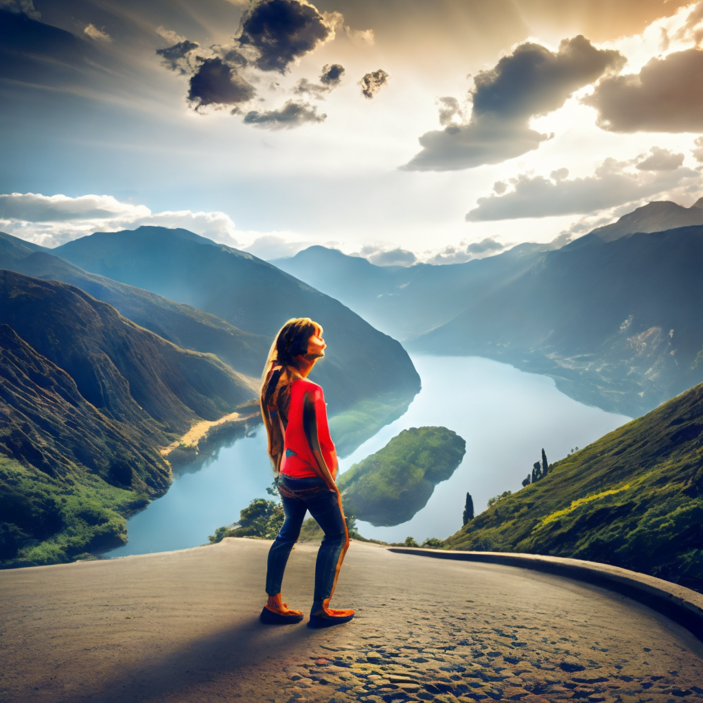 una mujer sobreviviendo en un paisaje post apocaliptico