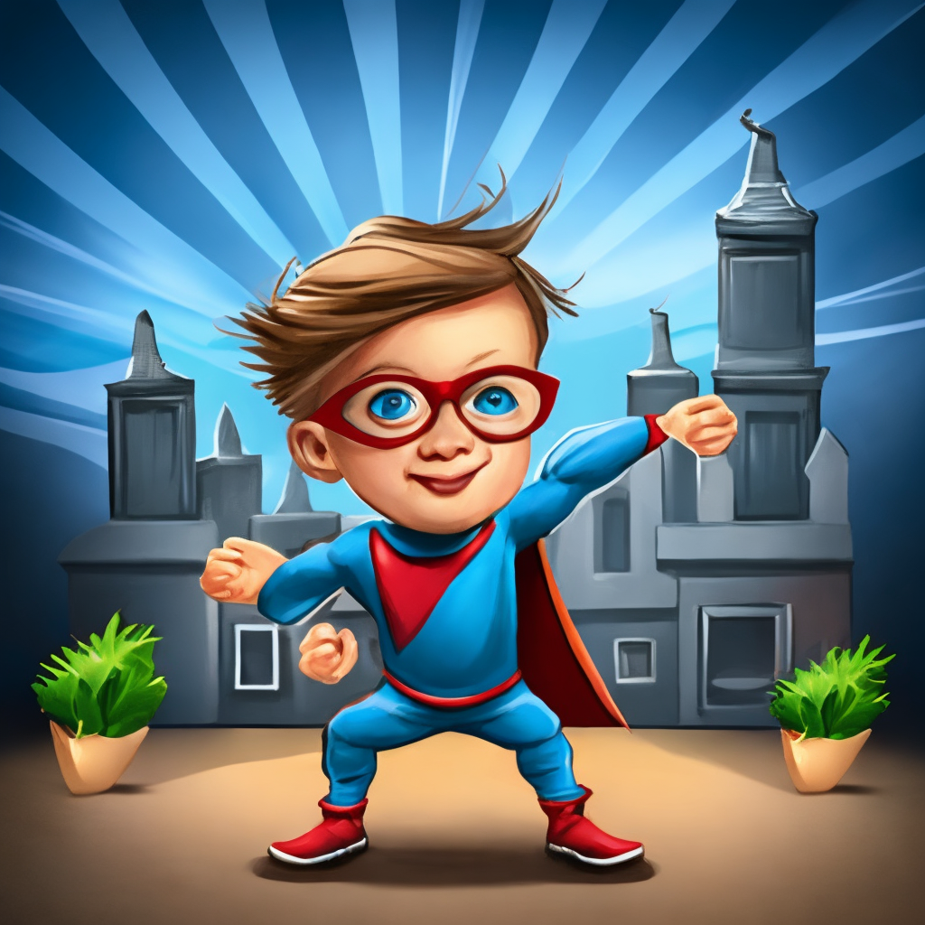 Little boy super hero