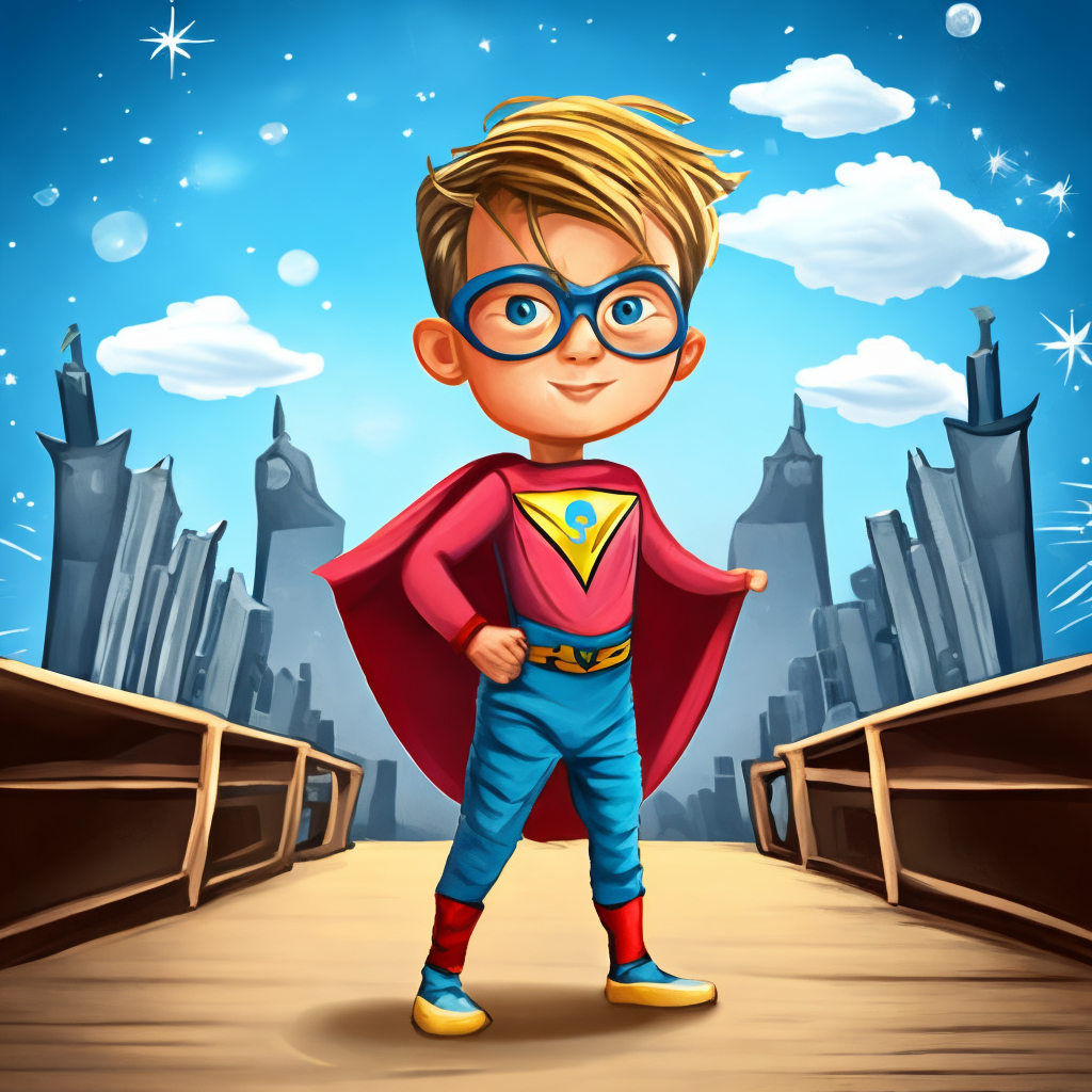 Little boy super hero