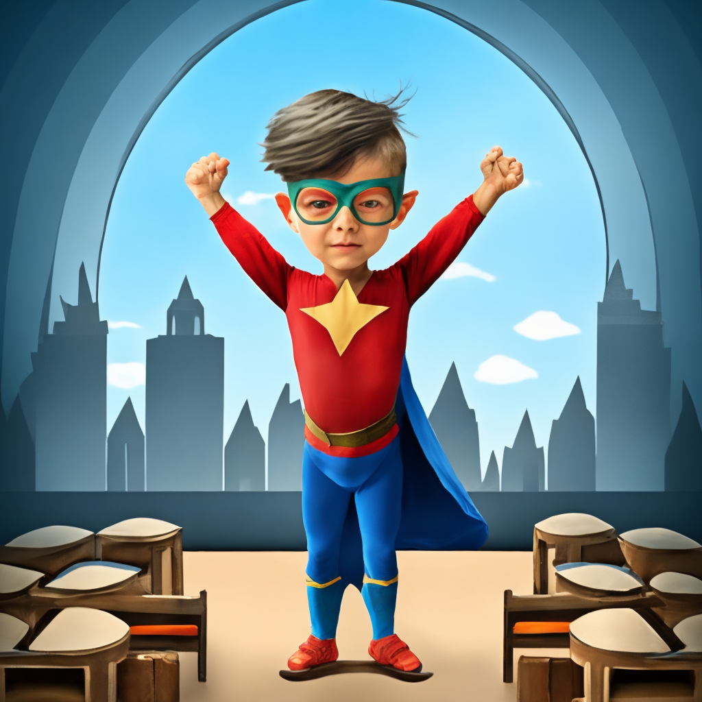 Little boy super hero