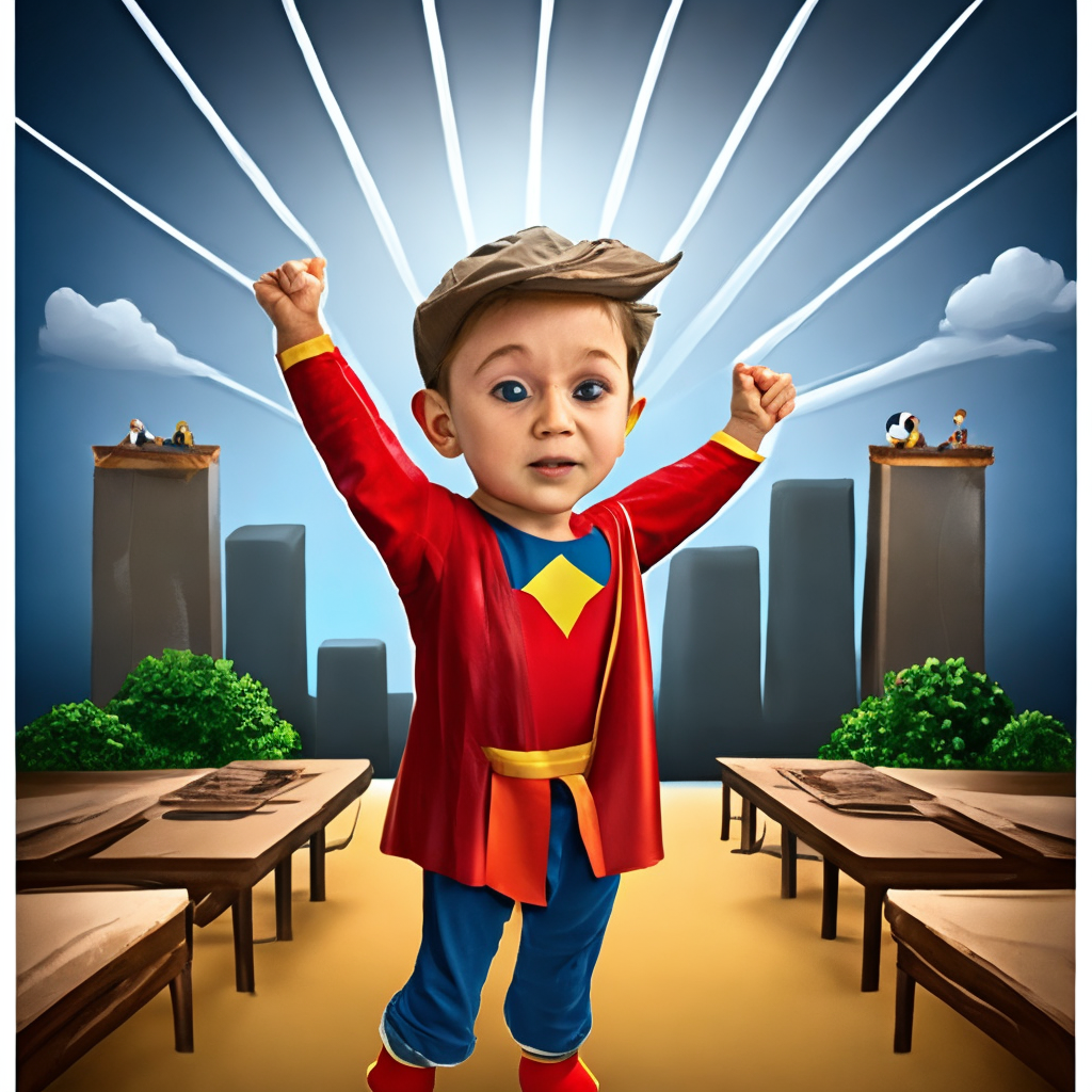 Little boy super hero