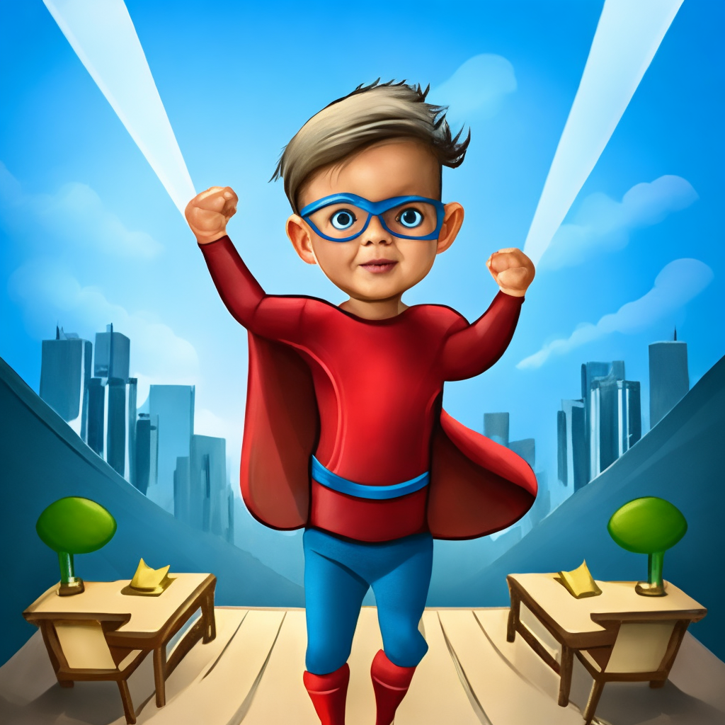 Little boy super hero