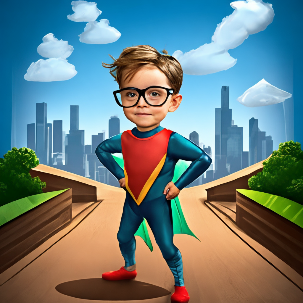 Little boy super hero