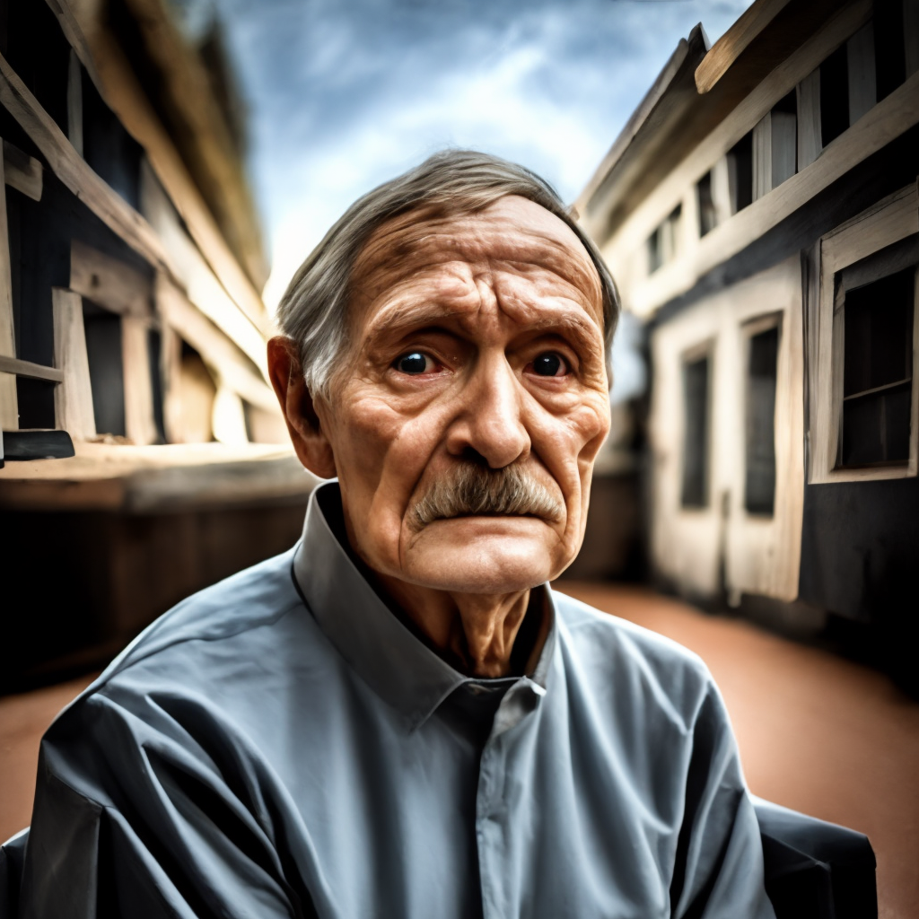 old man with sunken cheeks