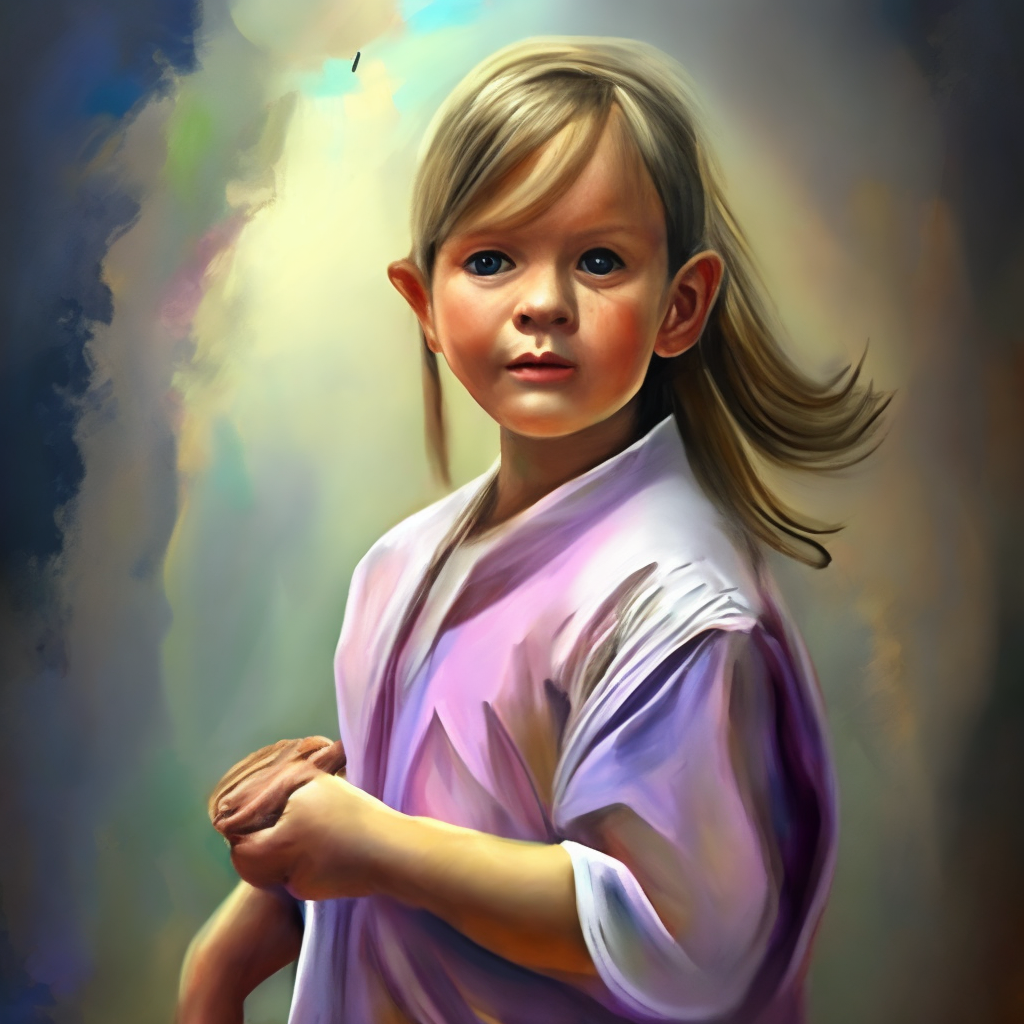  a young girl digital painitng