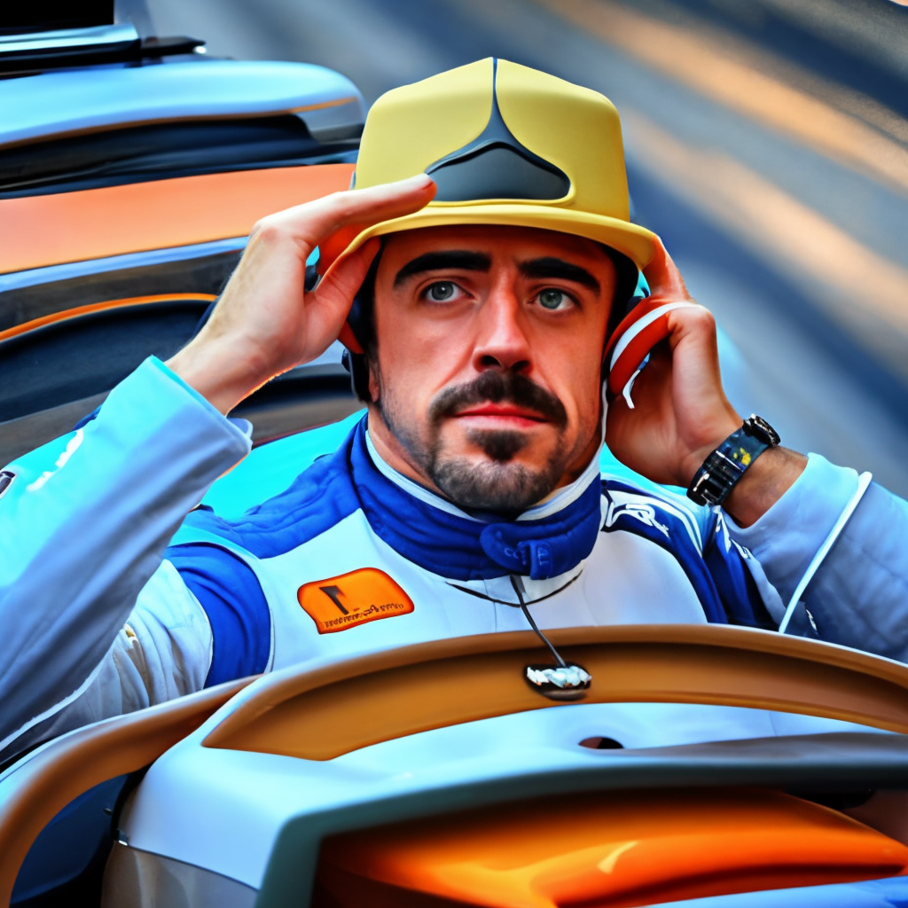 Fernando Alonso Convirtiéndose en un Coche de Formula 1