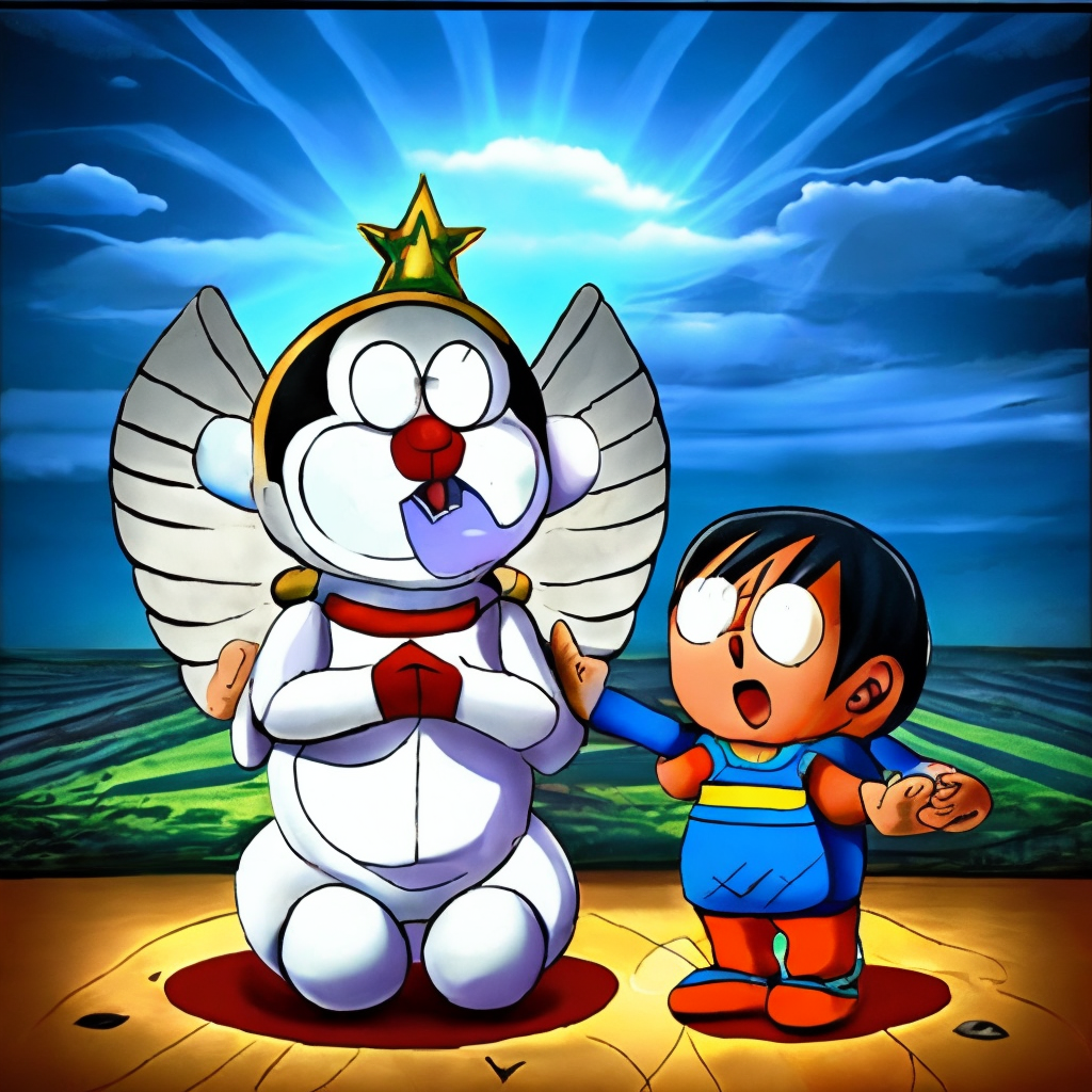 Doraemon with angel