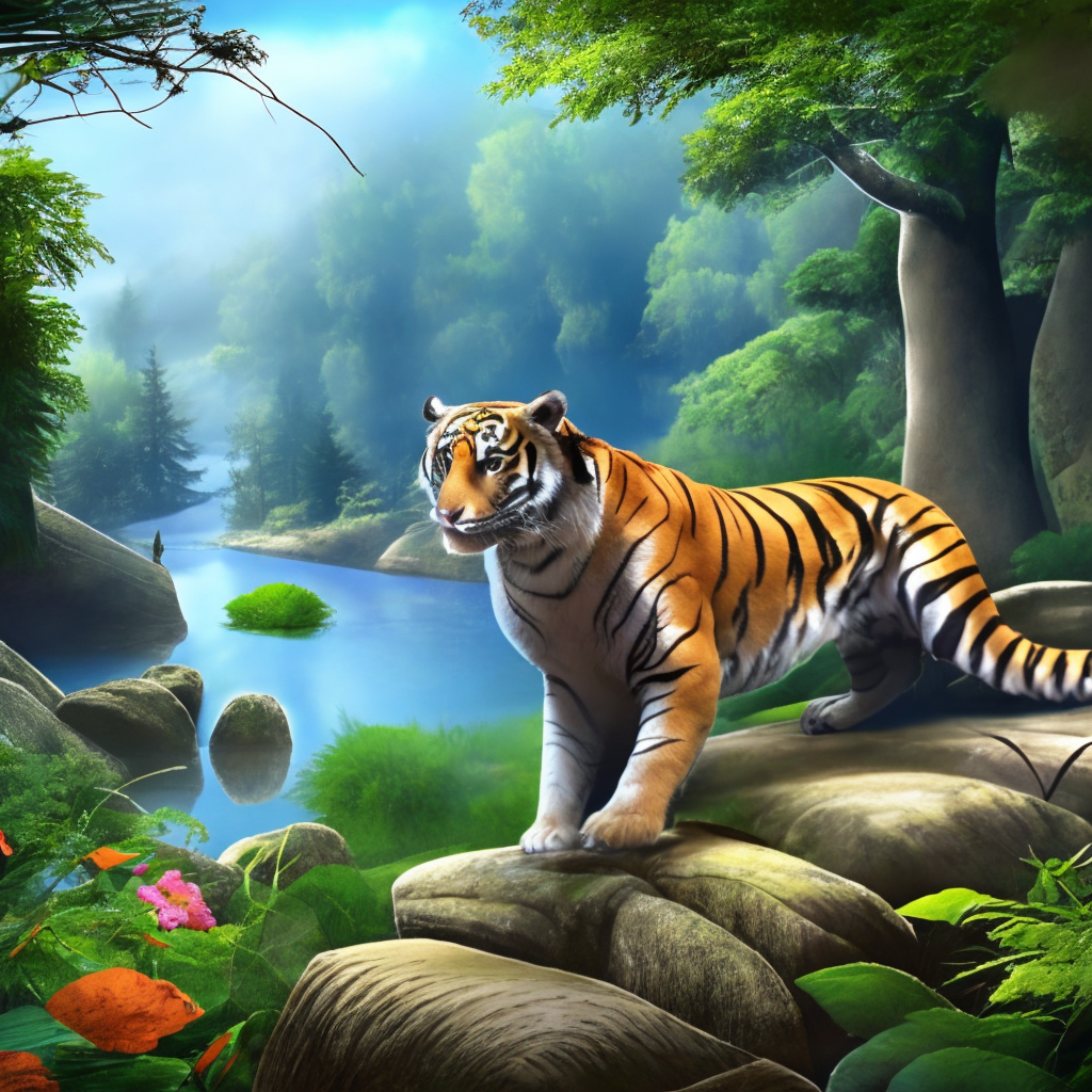 Tiger in the Forest: Turn him into a big scary tiger at the Safari Park. turn him into a big scary tiger