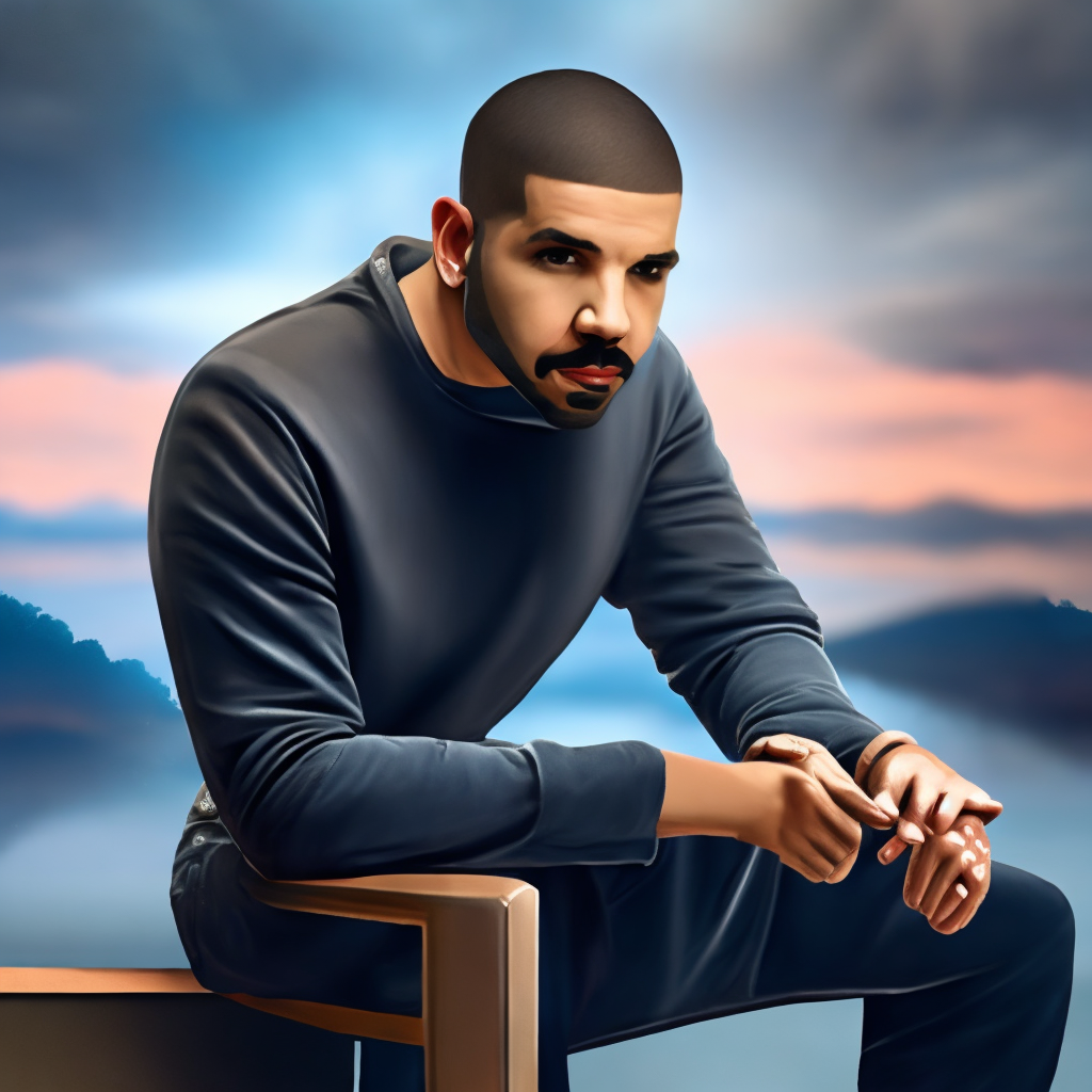 Realistic picture of Drake posing for the cameras