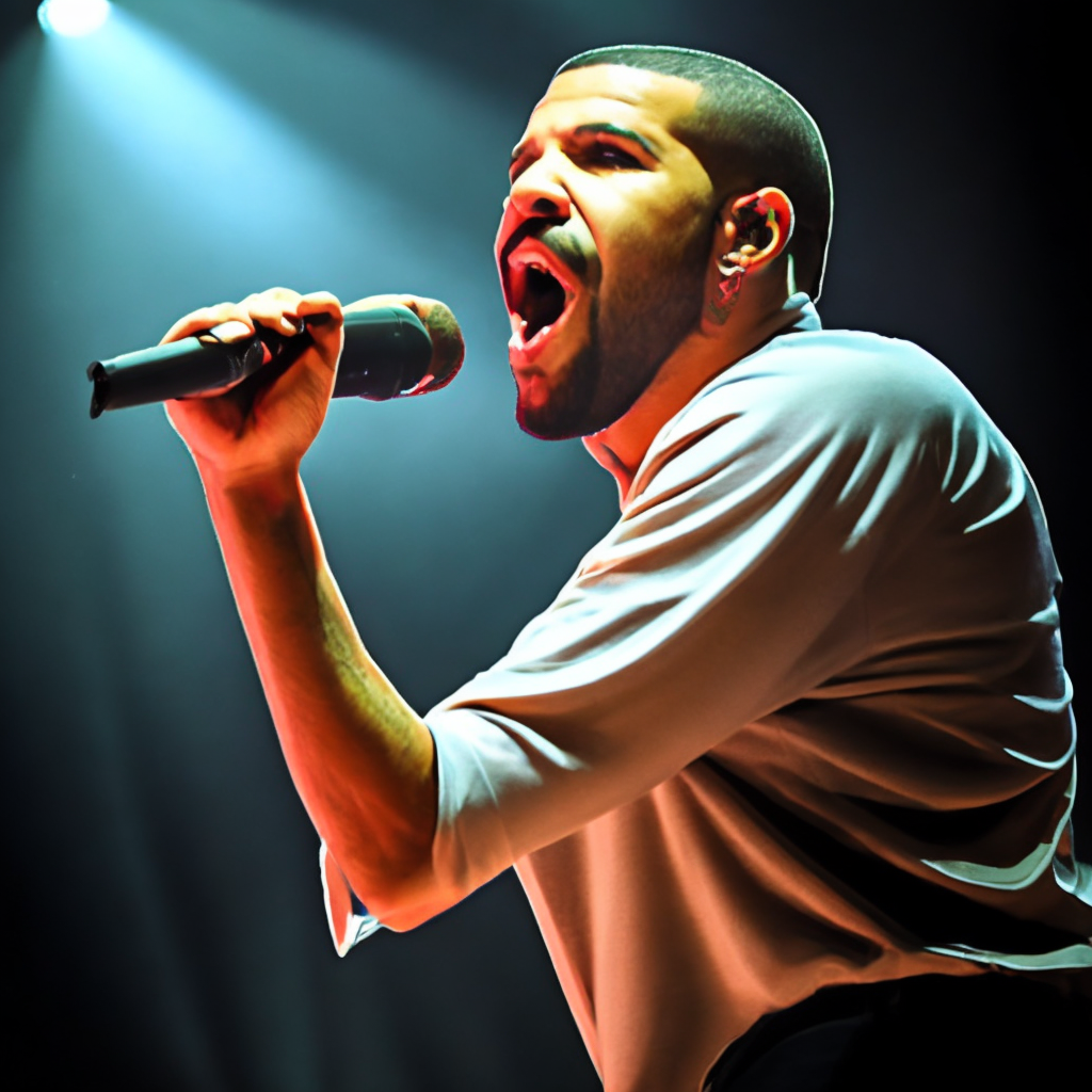 Drake singing to his fans