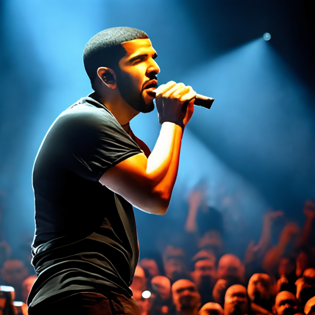 Drake singing to his fans