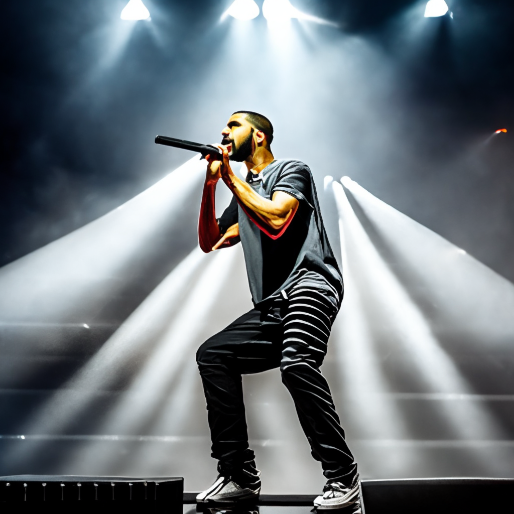 Drake singing to his fans