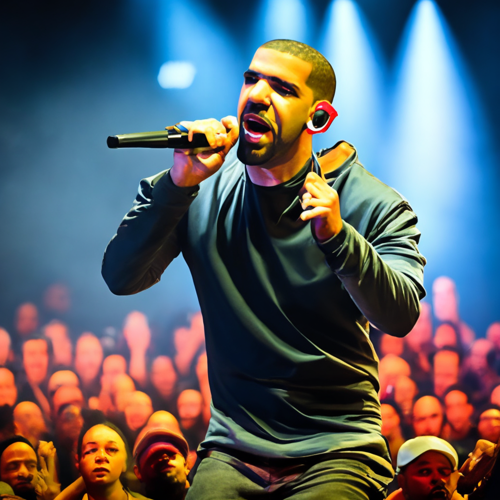 Drake singing to his fans