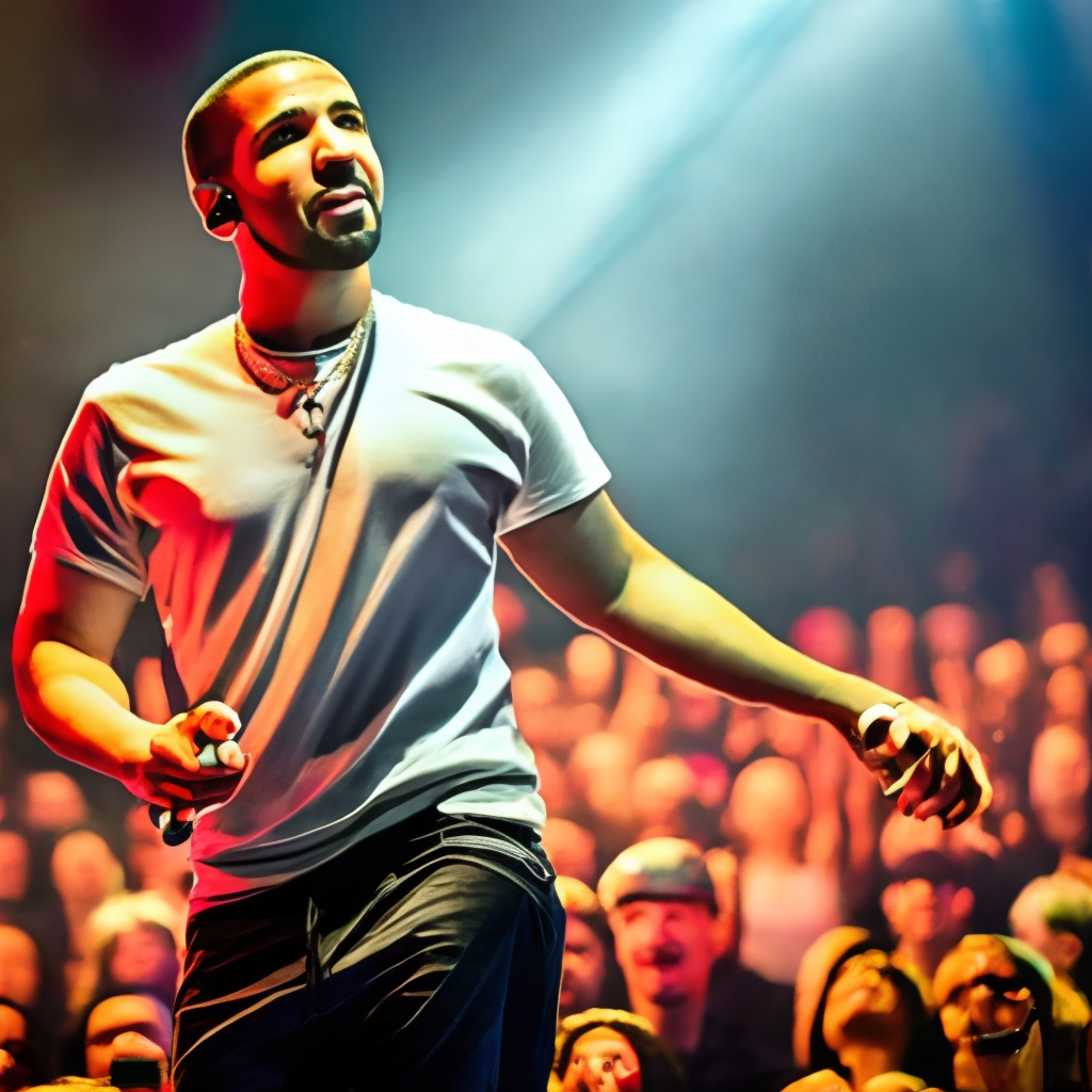 Drake singing to his fans