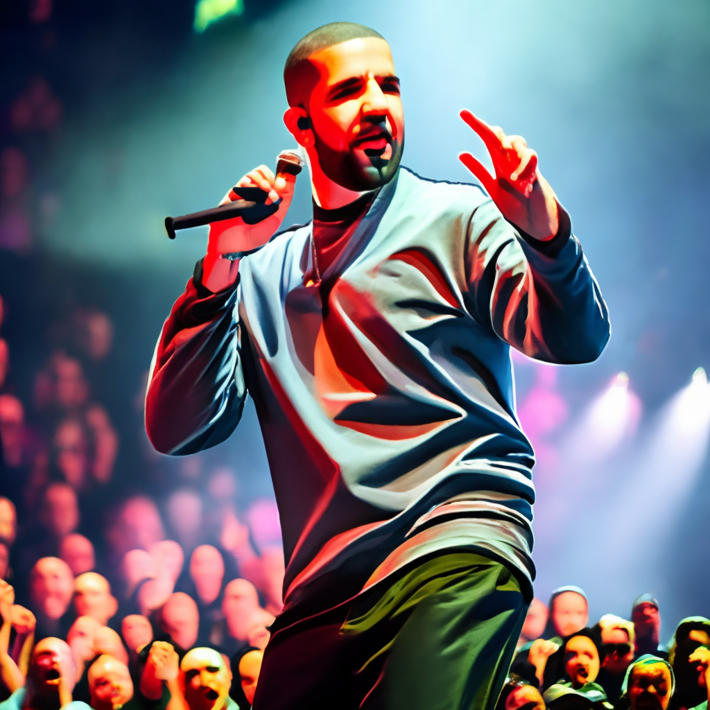 Drake singing to his fans