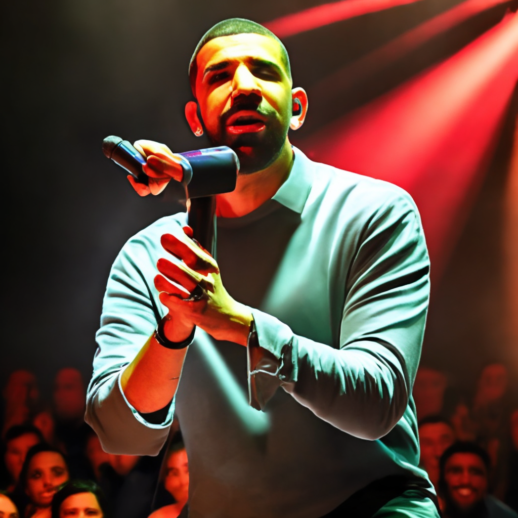 Drake singing to his fans