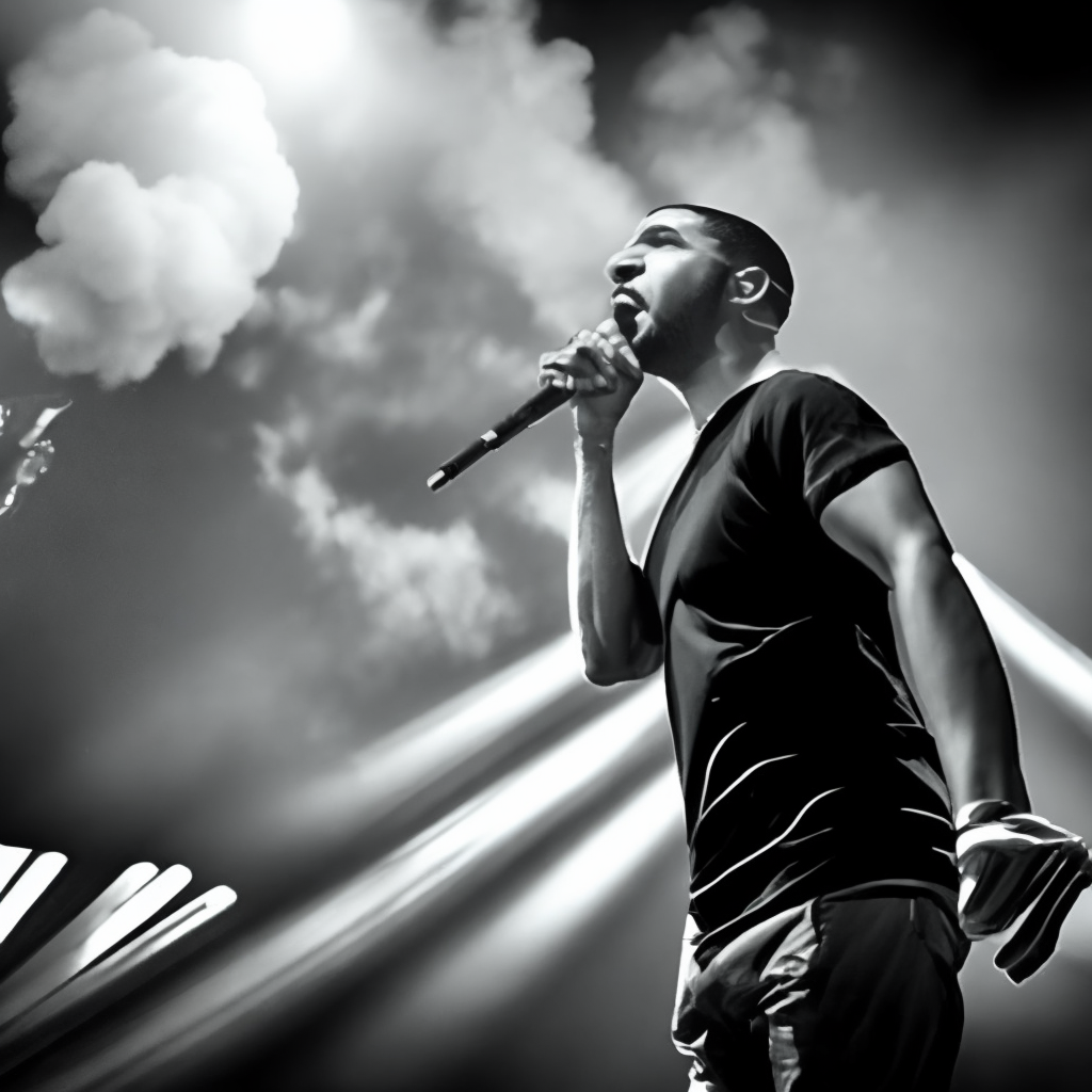Drake singing to his fans