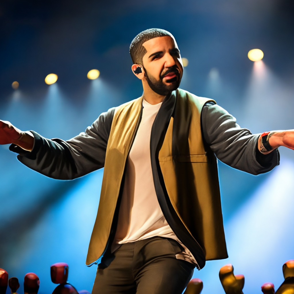 Drake singing to his fans