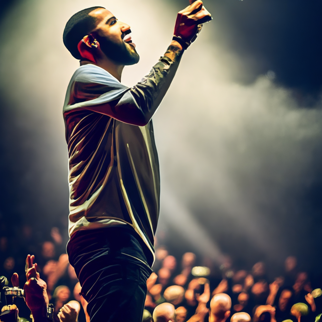 Drake singing to his fans
