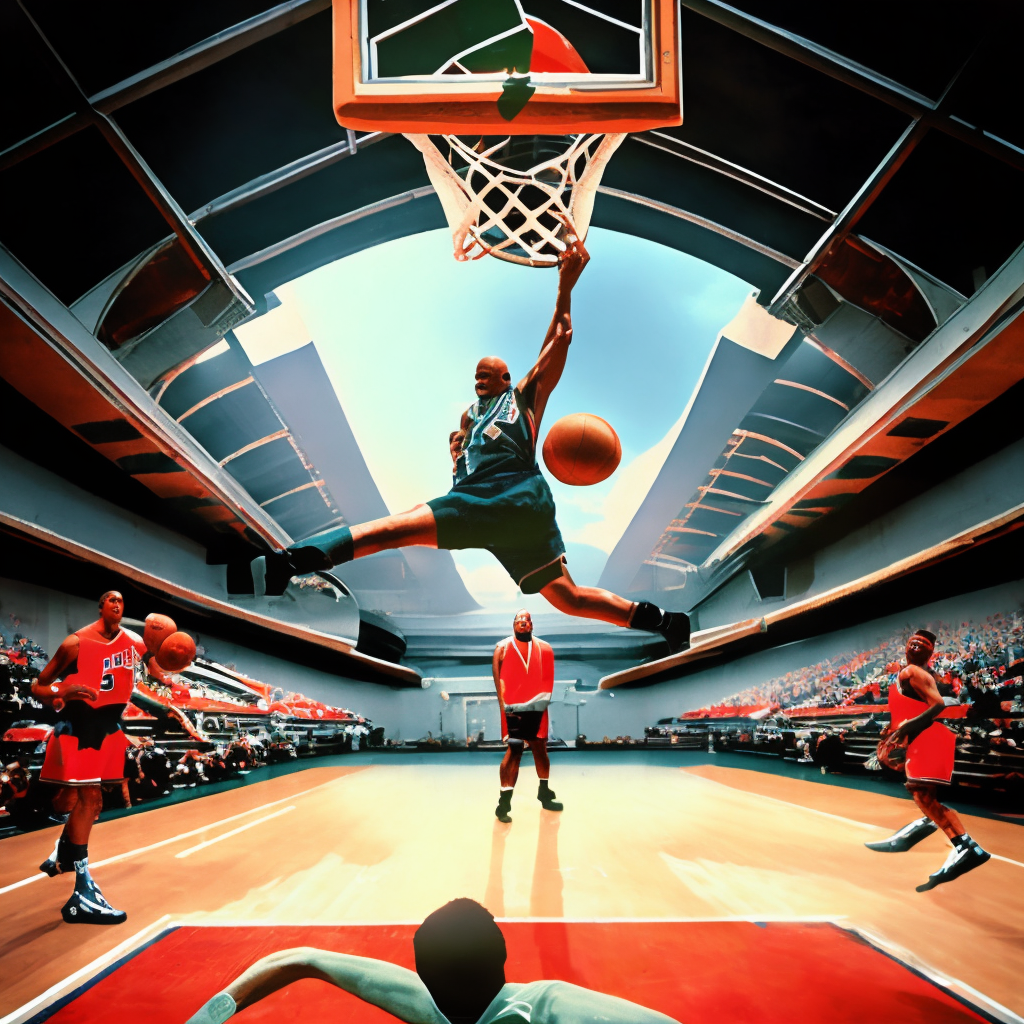 Michael jordan slam dunking