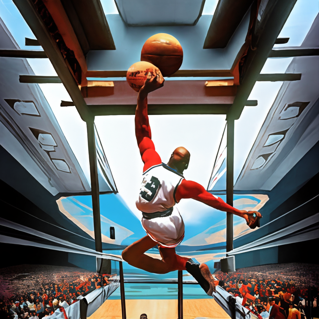 Michael jordan slam dunking