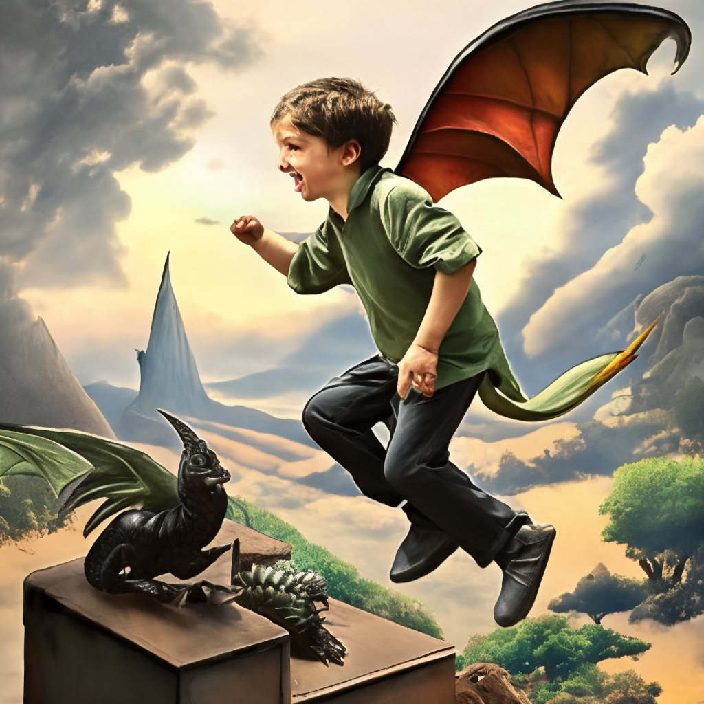 a little boy turns into a dragon