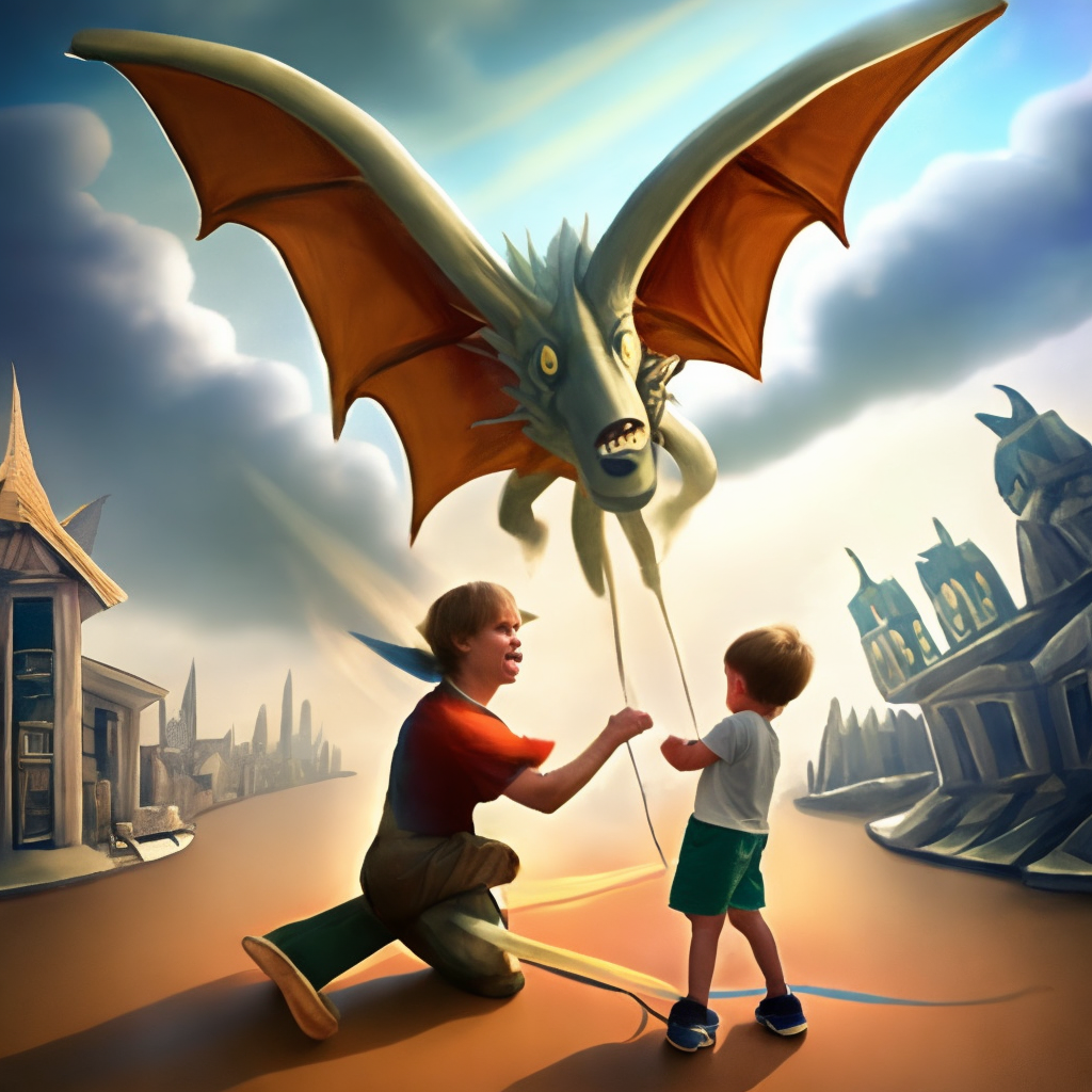 a little boy turns into a dragon