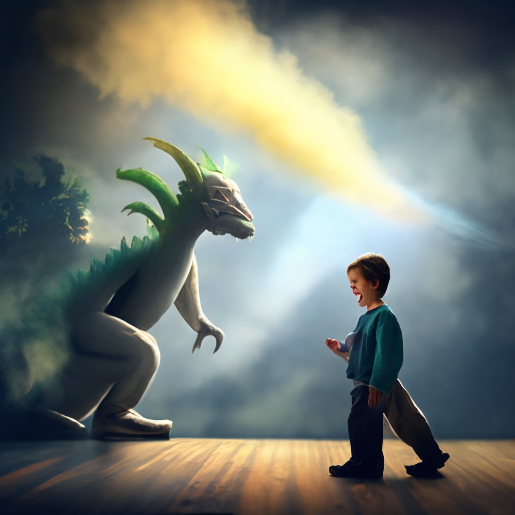 a little boy turns into a dragon