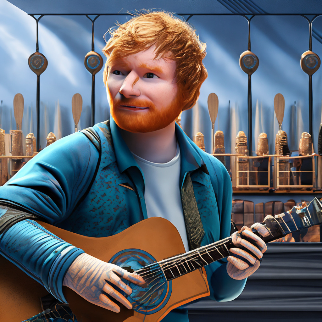 Ed Sheeran playing the guitar 