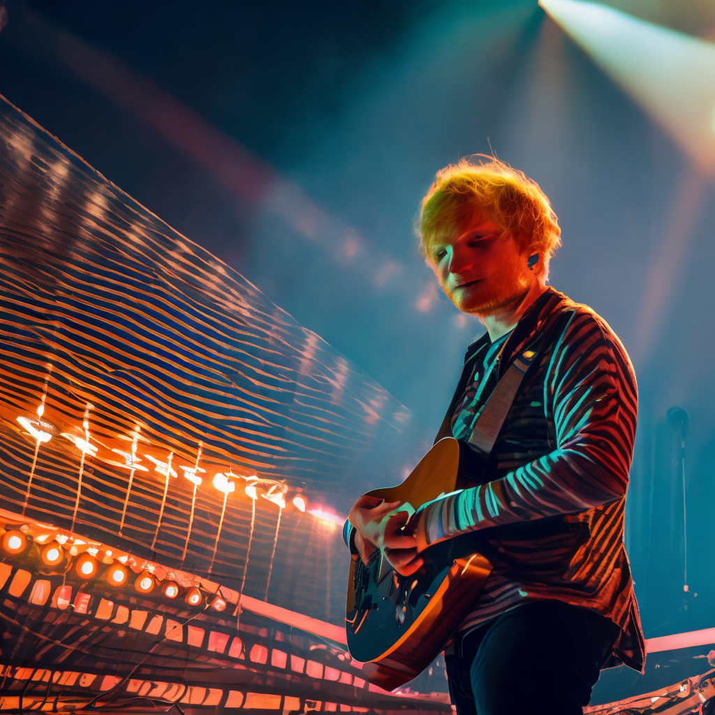 Ed Sheeran playing the guitar 